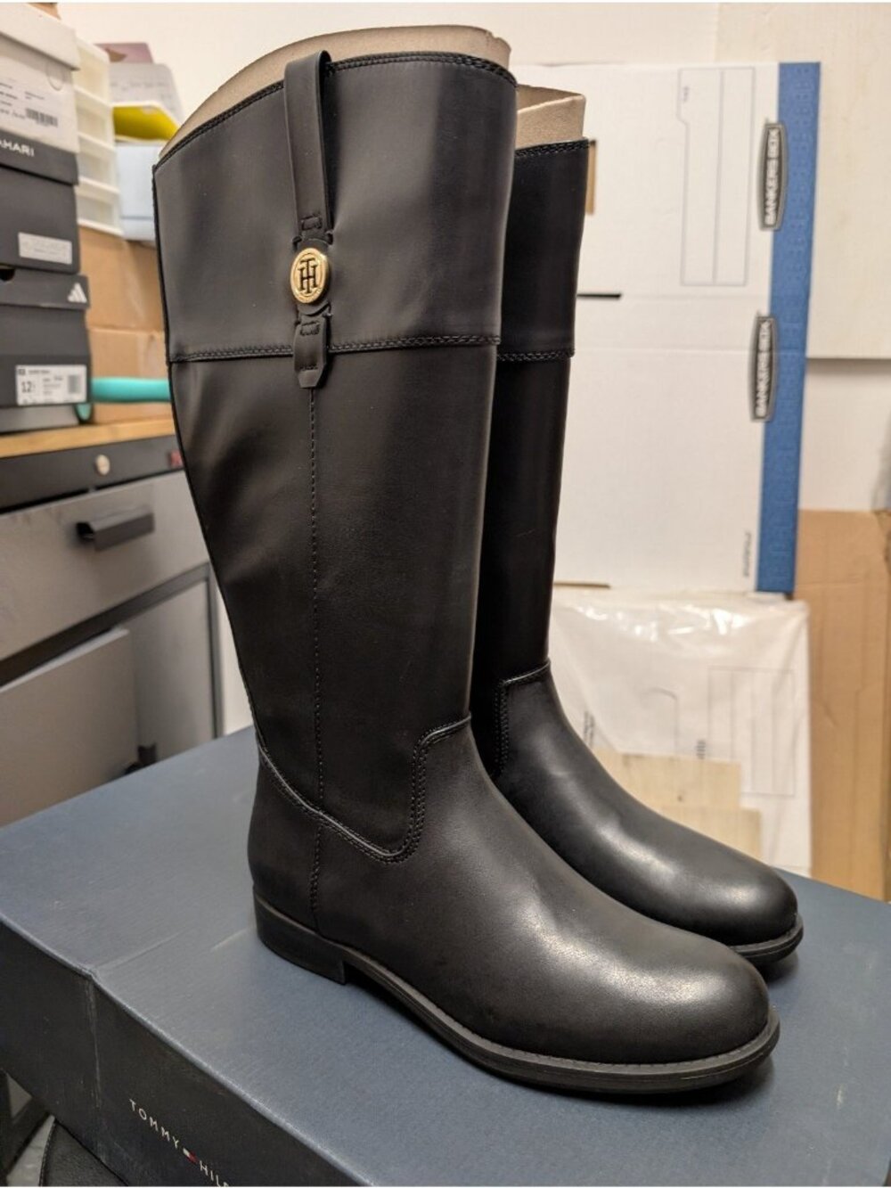 Tommy Hilfiger Riding Boots Shano SIZE 8.5 M Black